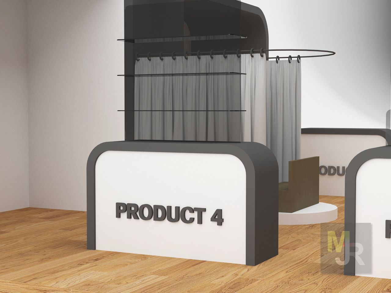 Stand 4 floor plan of gym 3D model_6