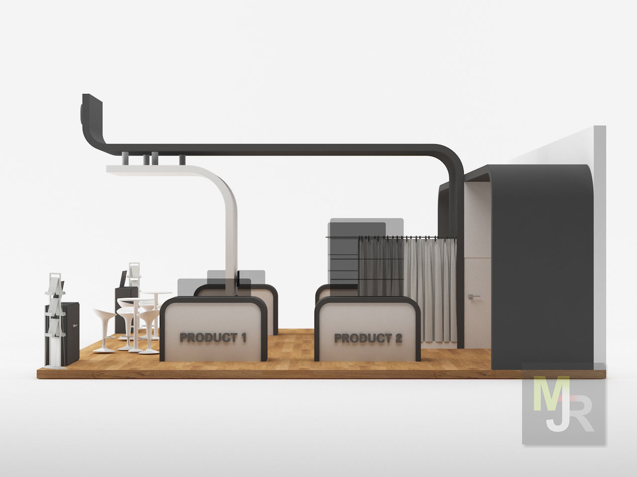 Stand 4 floor plan of gym 3D model_3