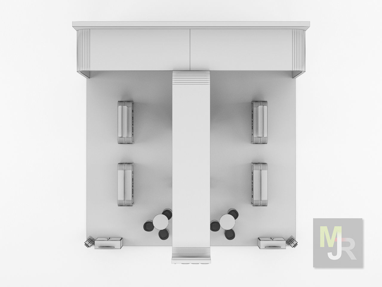 Stand 4 floor plan of gym 3D model_14
