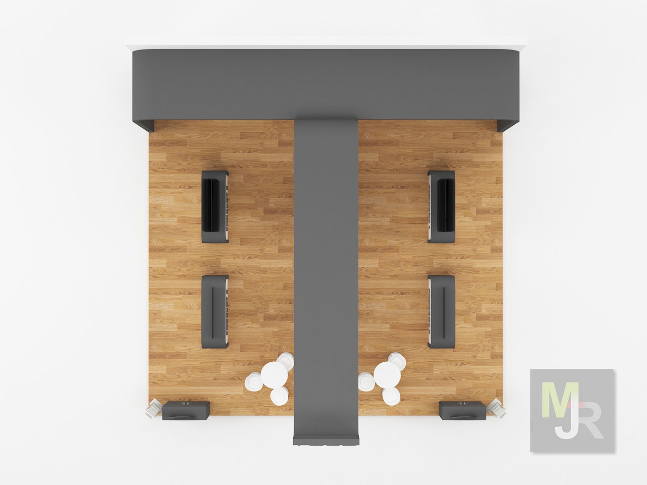 Stand 4 floor plan of gym 3D model_9