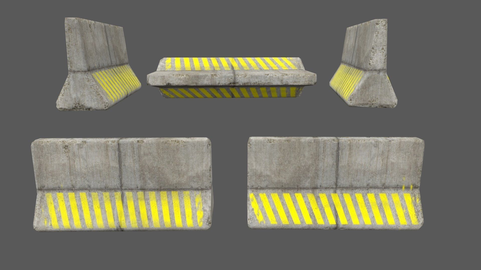 barrier set 2 road markings Low-poly 3D model_9