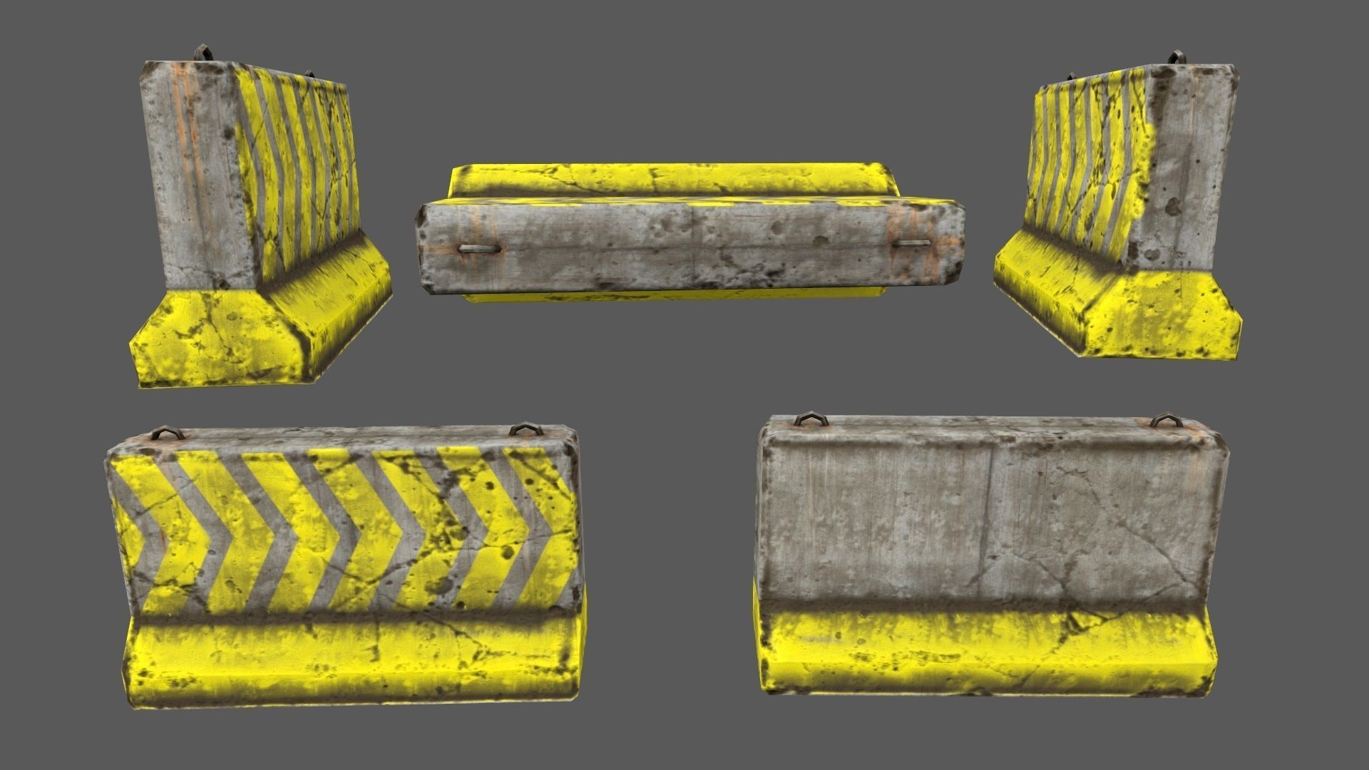 barrier set 2 road markings Low-poly 3D model_8