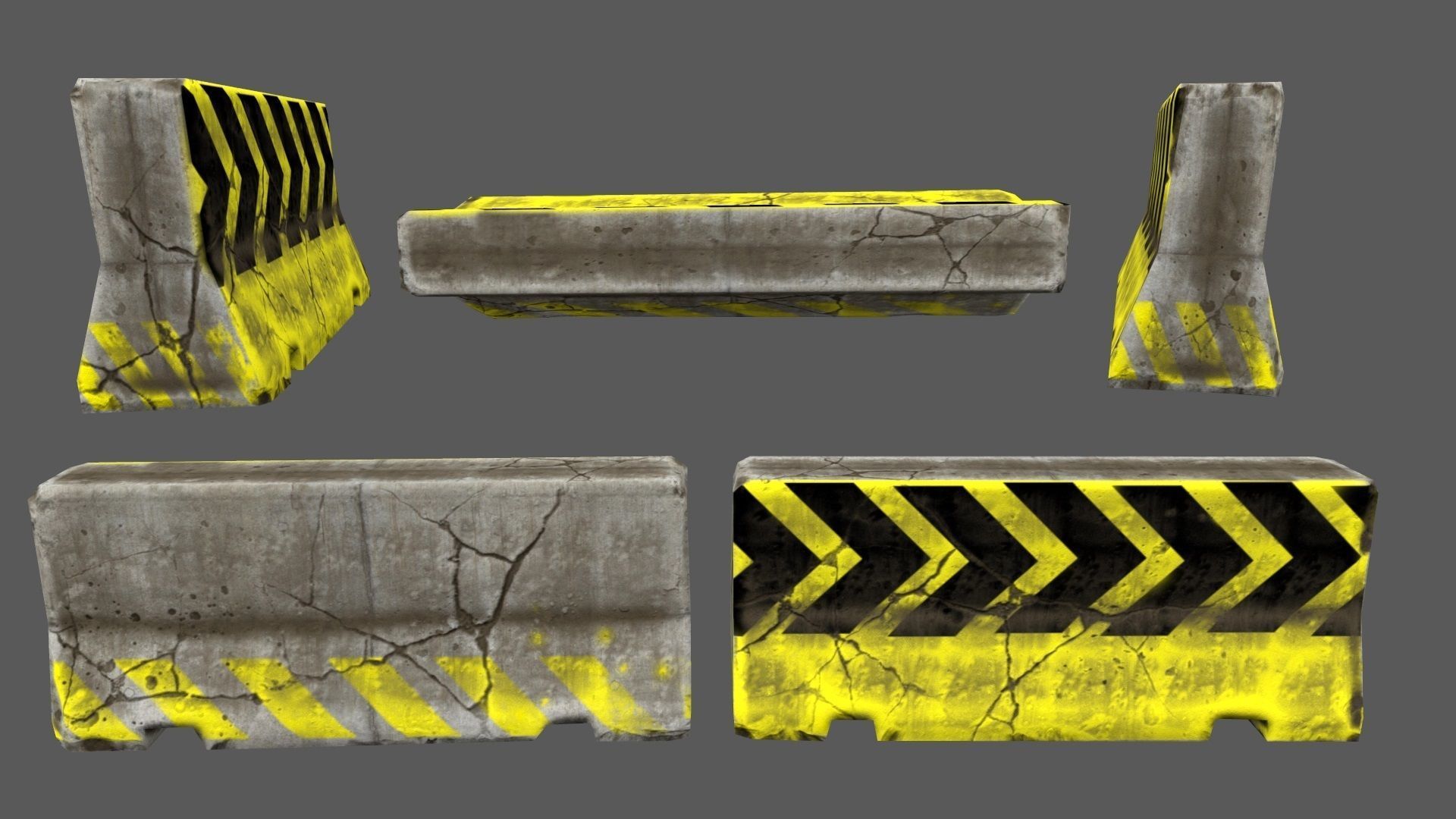 barrier set 2 road markings Low-poly 3D model_6