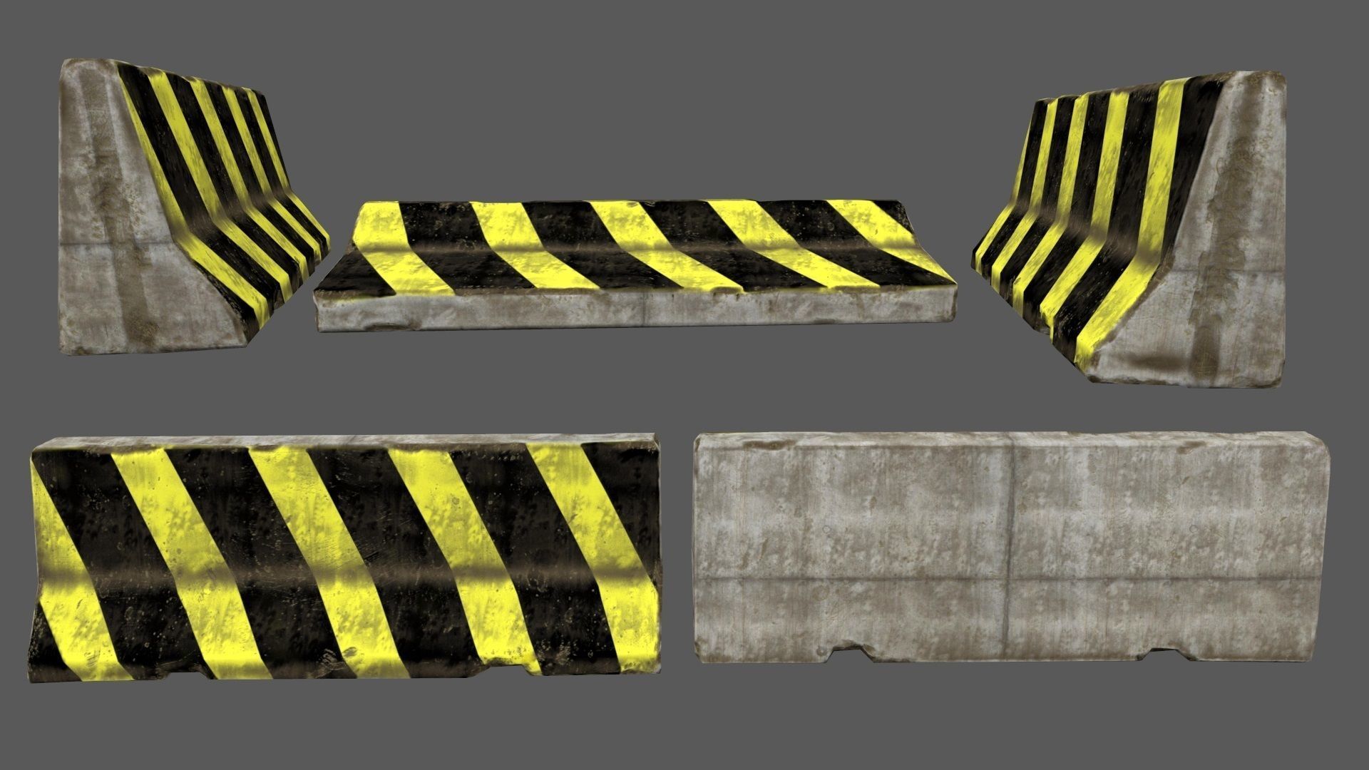 barrier set 2 road markings Low-poly 3D model_7