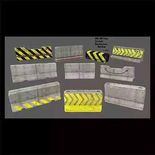 barrir set 4 concrete barriers - concrete barriers