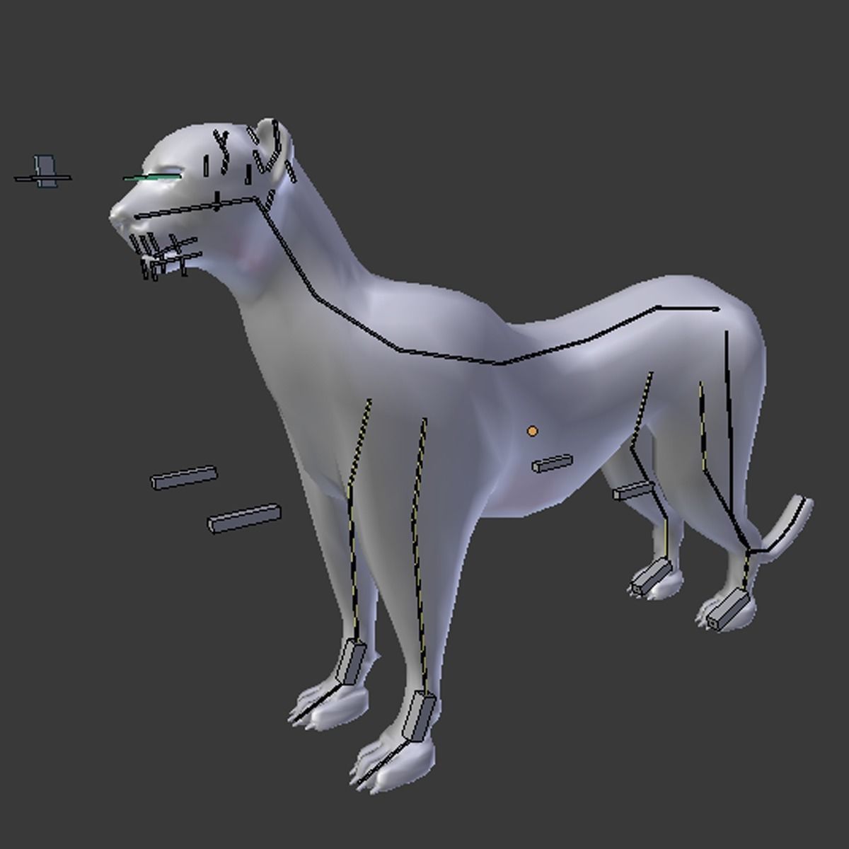 Cheetah on chess board 3D model_3