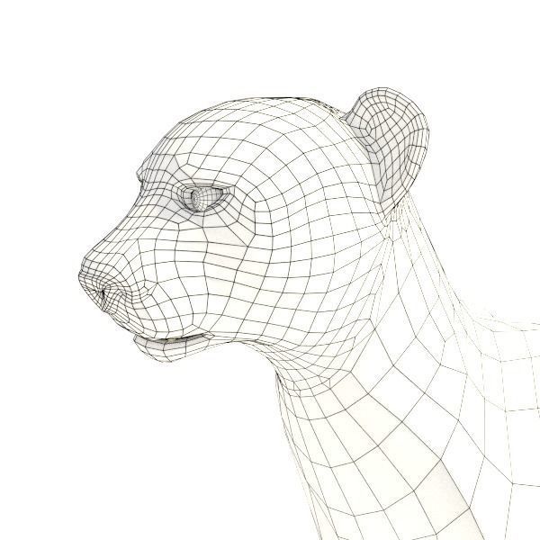 Cheetah on chess board 3D model_5