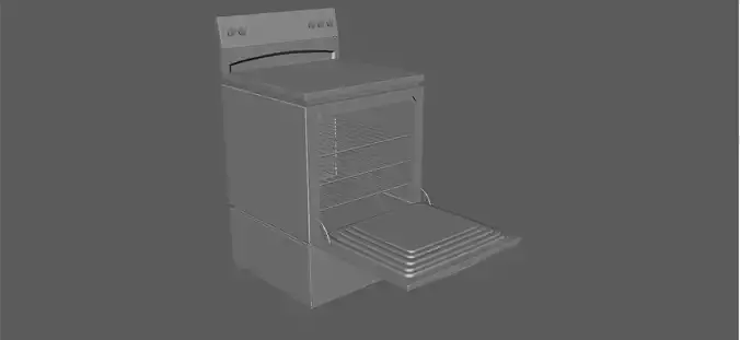 Microwave 3D Model refrigerator