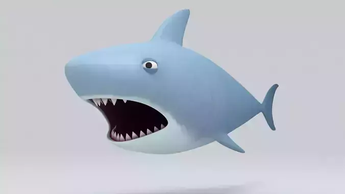 Shark cartoon 3D model