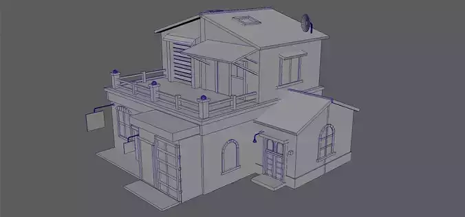 Bakery Shop House Low-poly 3D model