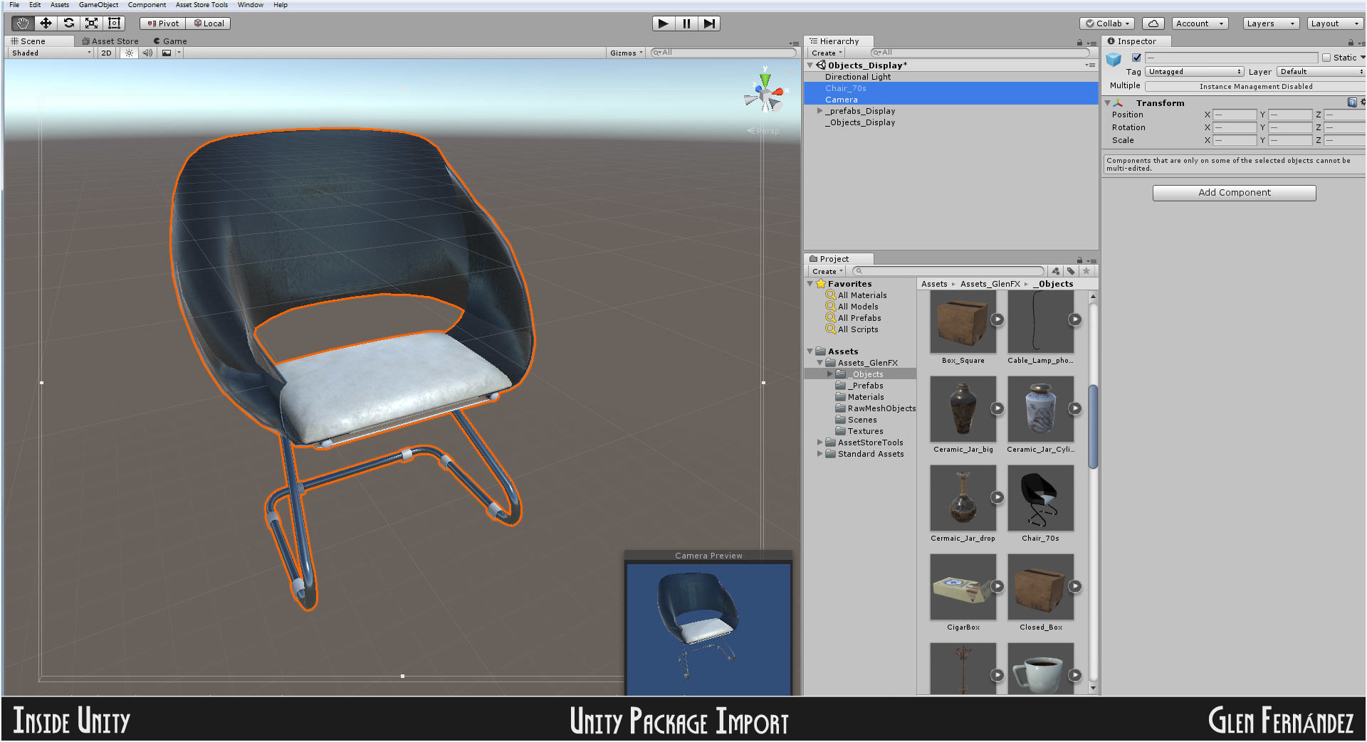 Low poly 70s retro vintage chair Low-poly 3D model_8