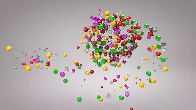 beautifully flying balls 3D model