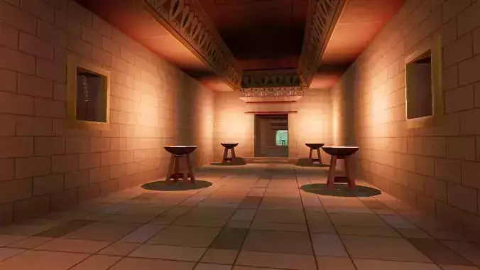Egypt cartoon  Low-poly 3D model