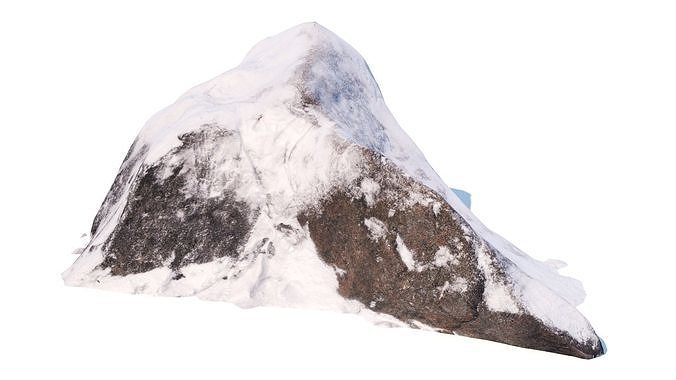 Big stone under snow Low-poly 3D model