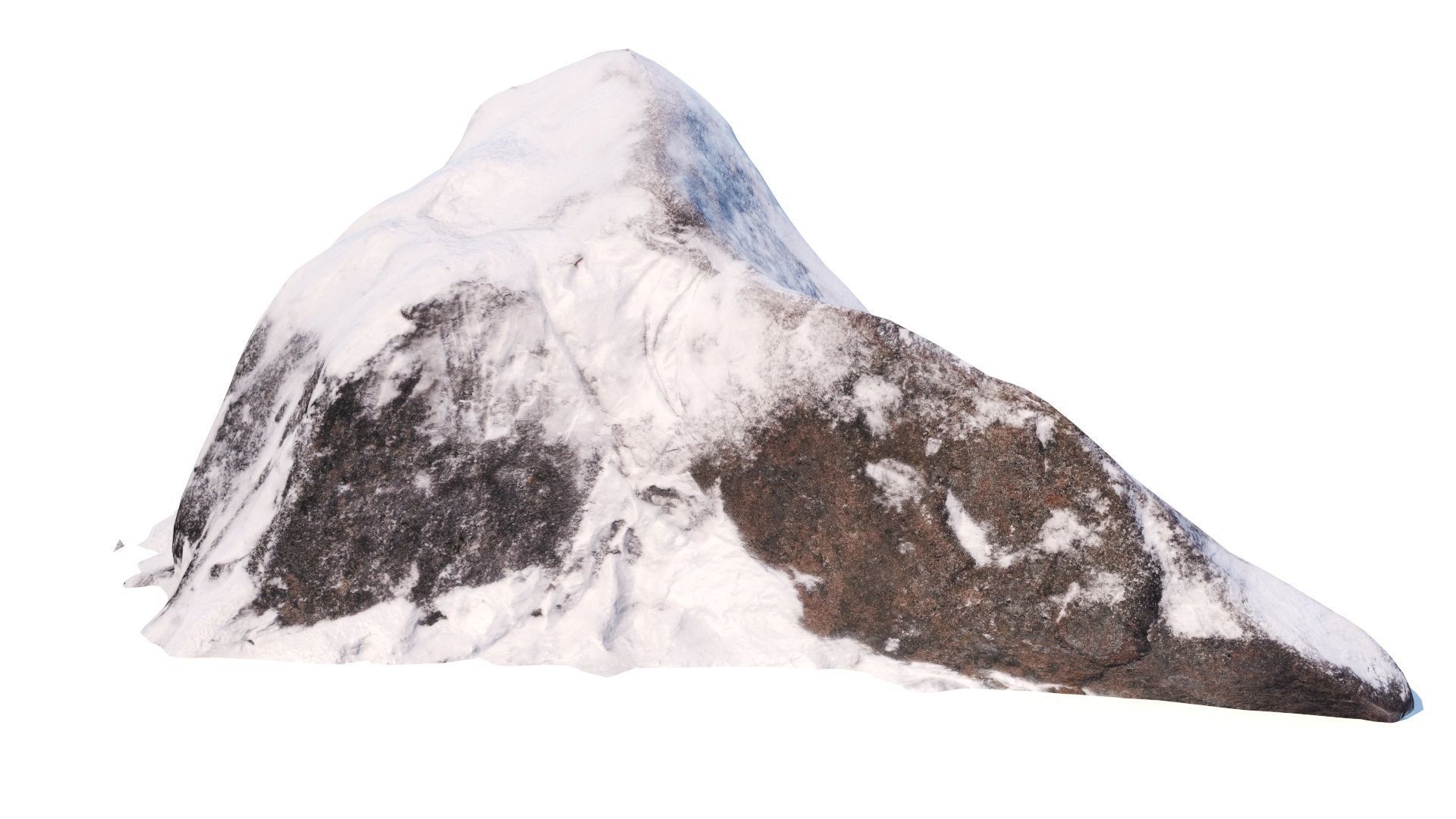 Big stone under snow Low-poly 3D model_2