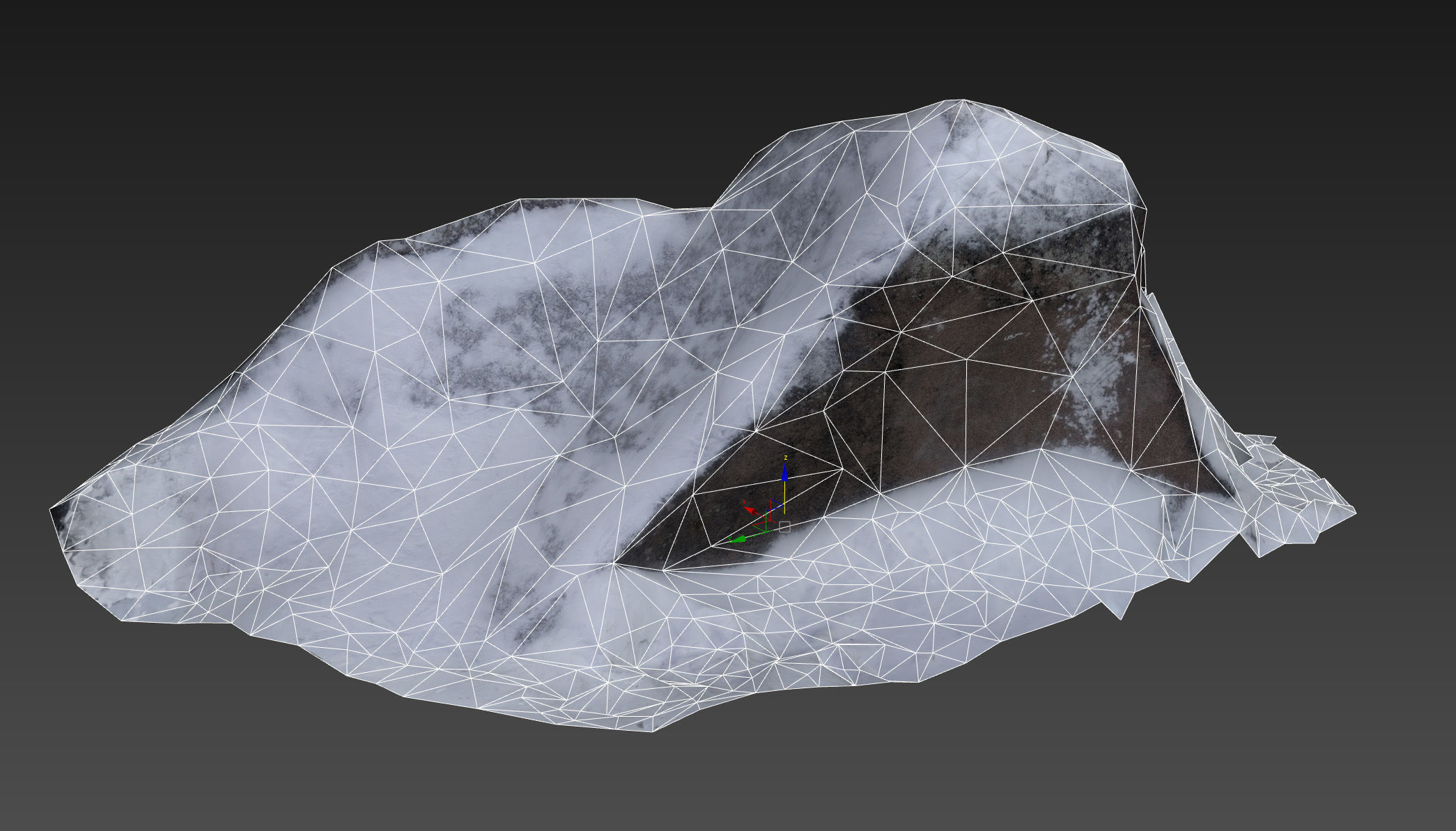 Big stone under snow Low-poly 3D model_13