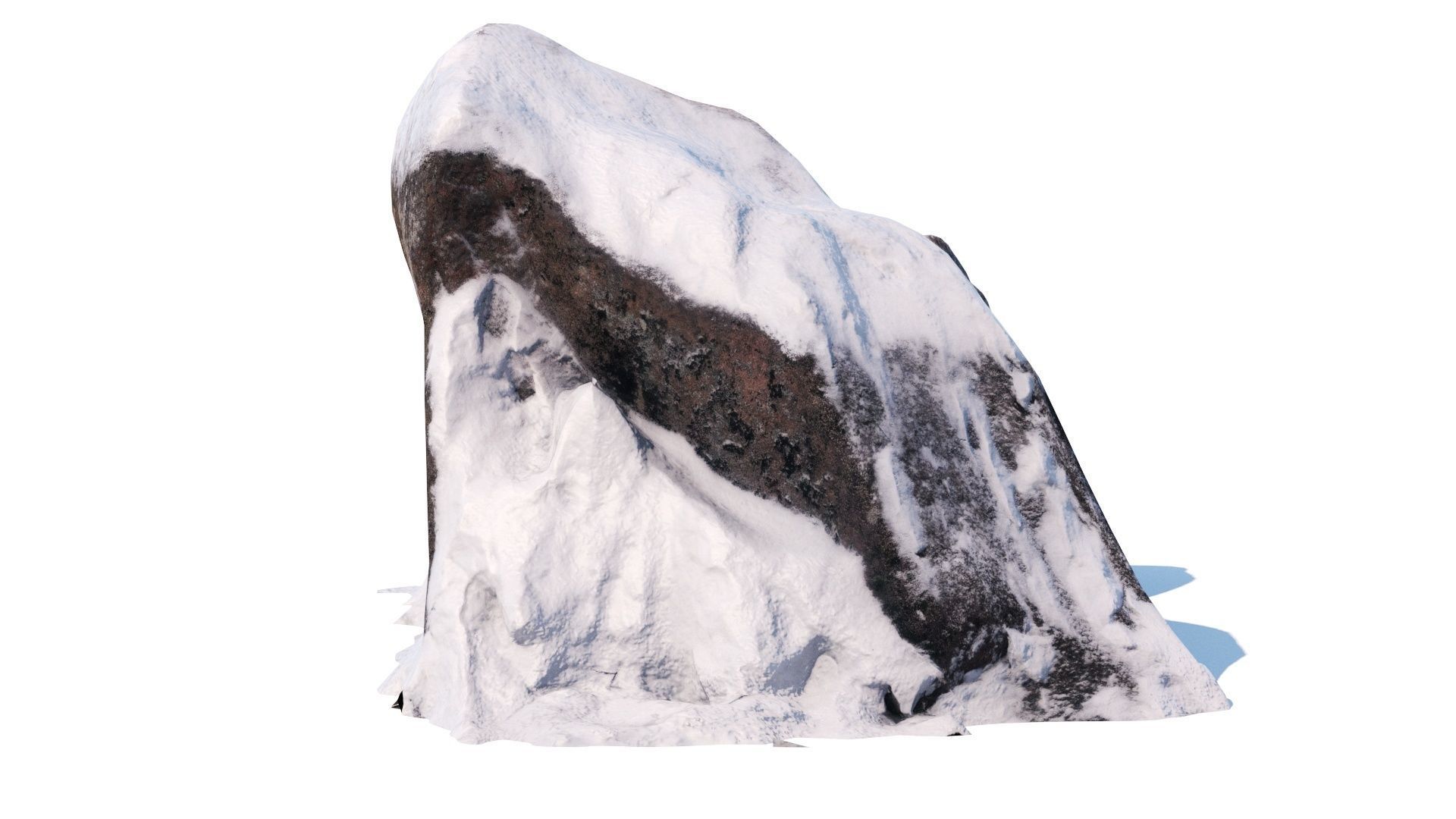 Big stone under snow Low-poly 3D model_5