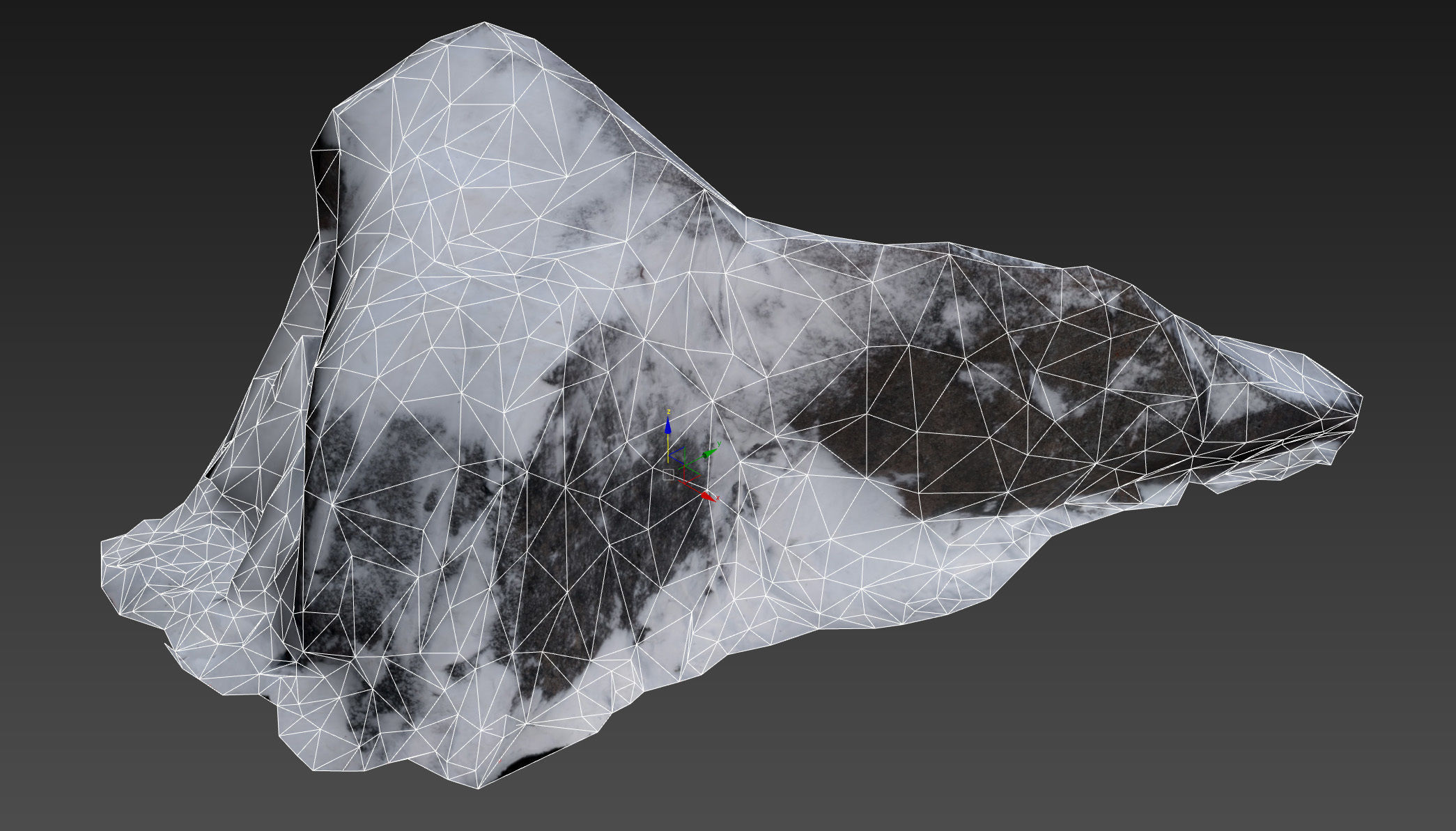 Big stone under snow Low-poly 3D model_12