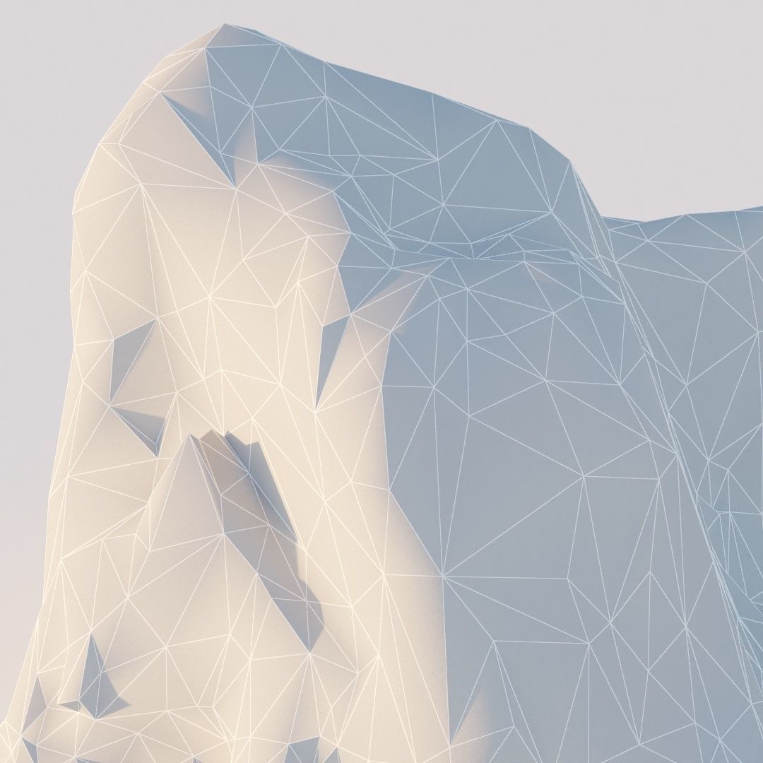 Big stone under snow Low-poly 3D model_11