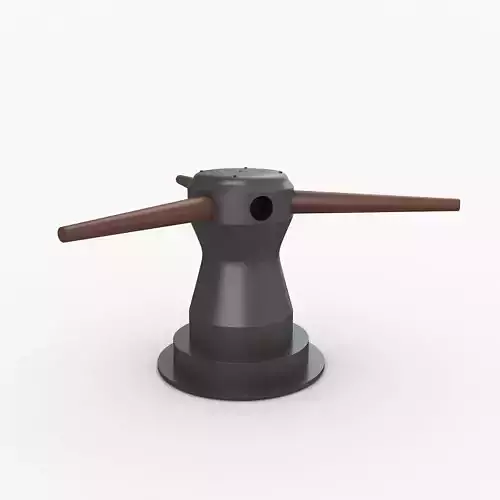 Capstan metal tool with two wooden handles