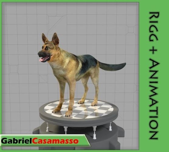 German Shepherd Low-poly 3D model