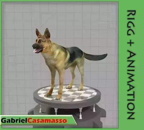 German Shepherd Low-poly 3D model