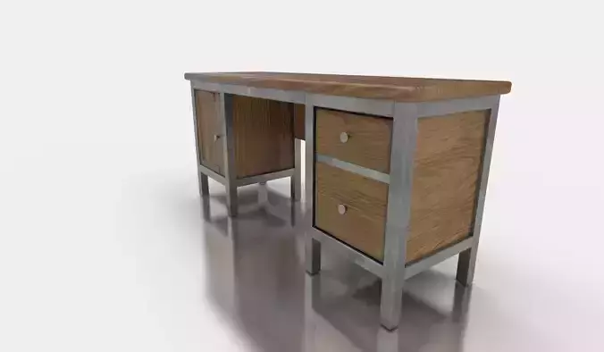 Work Desk Low-poly 3D model
