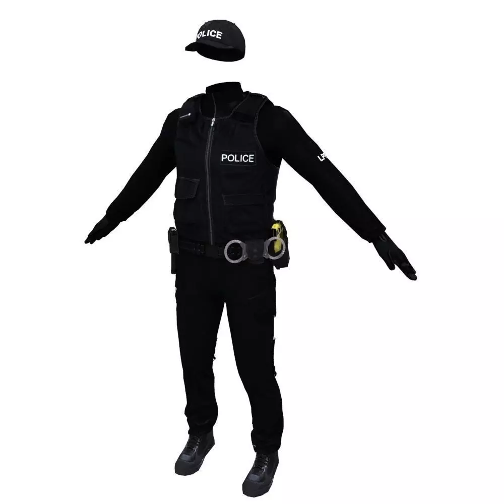 Police Officer Uniform Low-poly 3D model