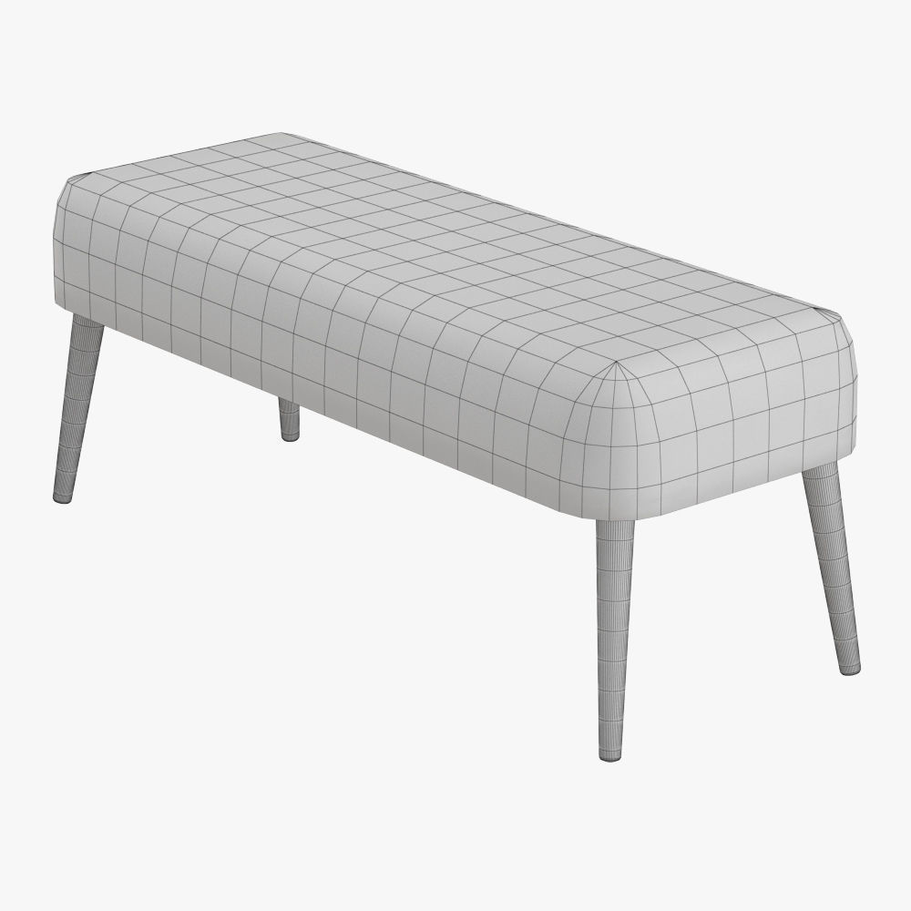 Churra White Sheepskin Bench 3D model_3