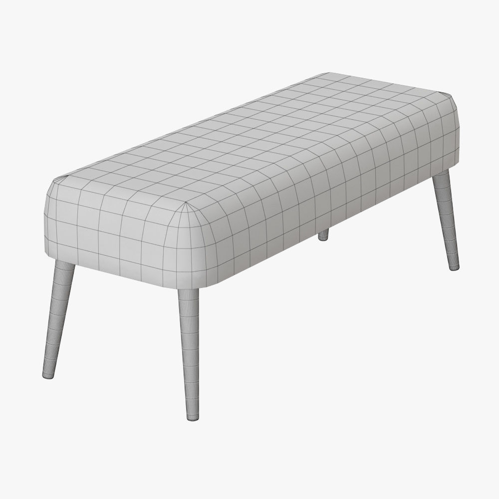 Churra White Sheepskin Bench 3D model_4
