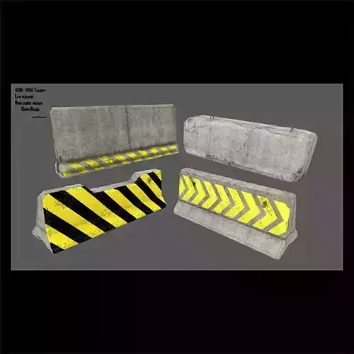 barrir set 7 concrete barrier with stripes