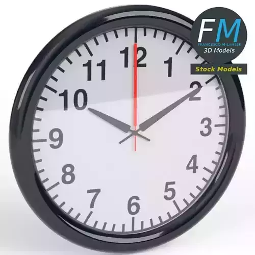 Office wall clock 1 3D model