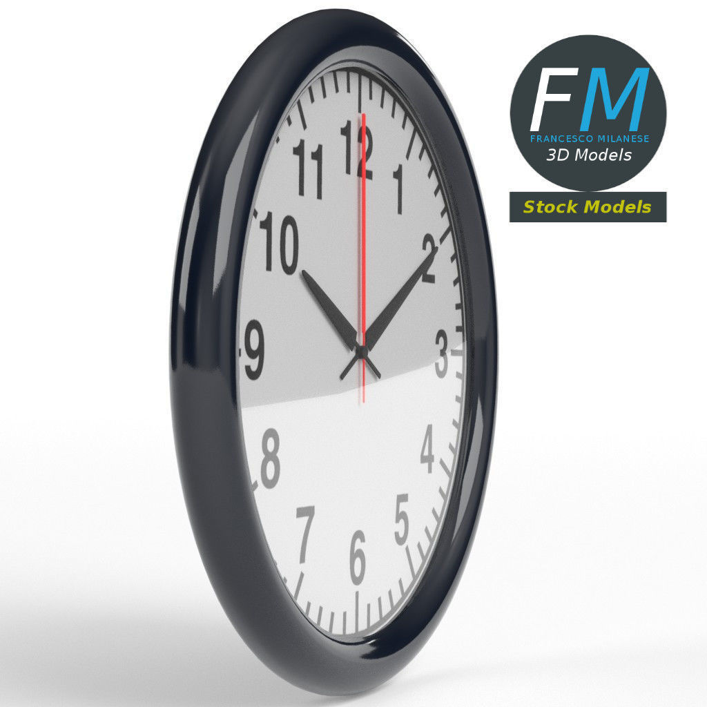 Office wall clock 1 3D model_4