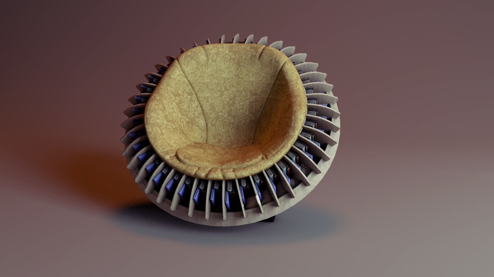 Sofa Bookshelf Model 3D model_5