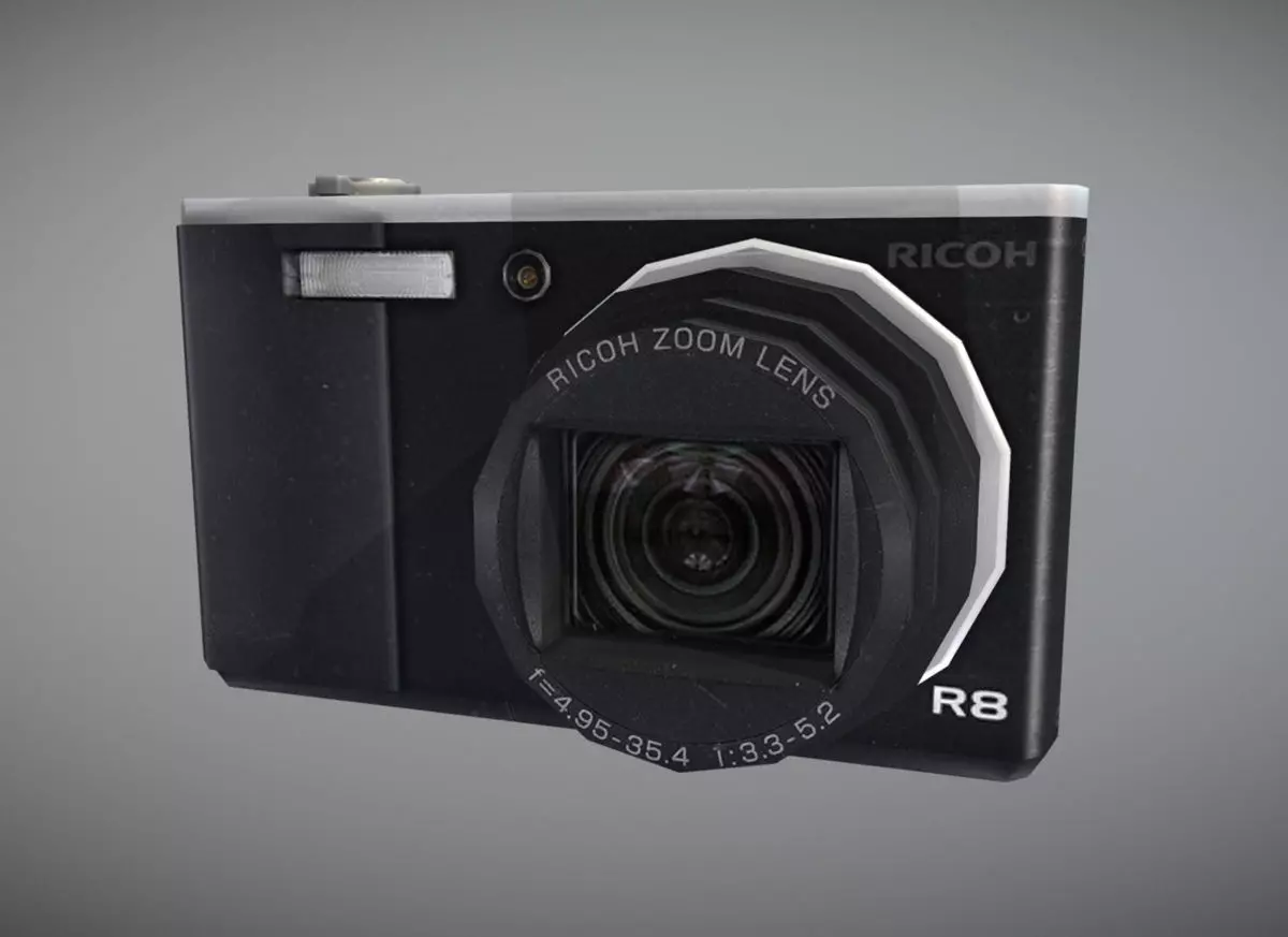 Worn Ricoh R8 Camera Low-poly 3D model