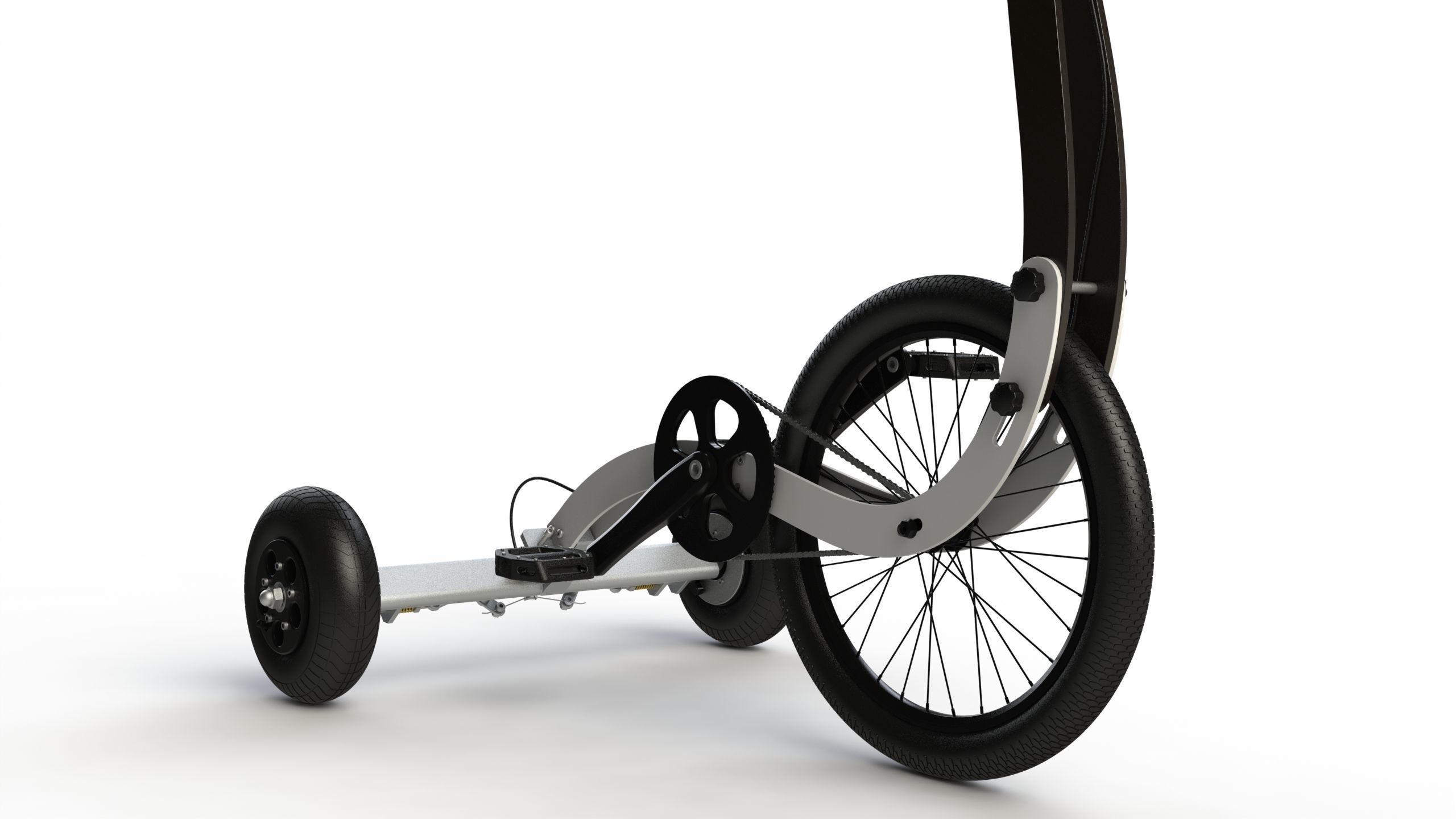Halfbike tricycle with wheels 3D model_8