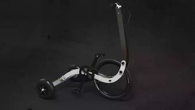 Halfbike tricycle with wheels