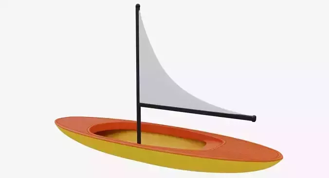 Sailing Toy Boat Low-poly 3D model