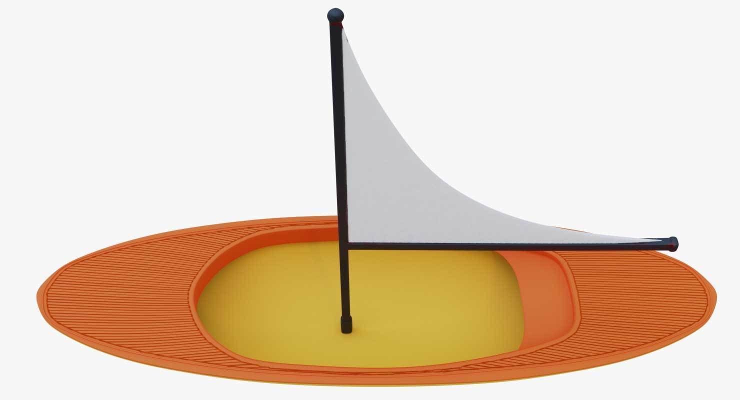 Sailing Toy Boat Low-poly 3D model_1