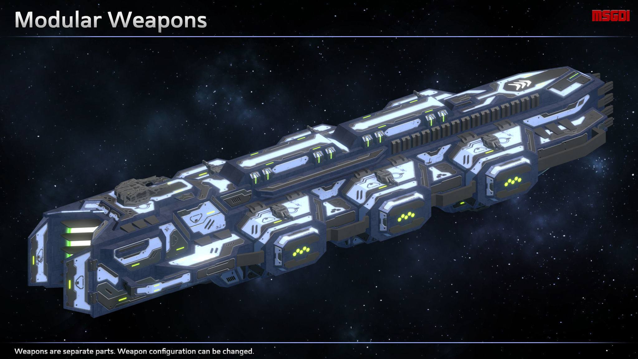 Spaceship Enkar Republic Cruiser Herkortun Low-poly 3D model_3