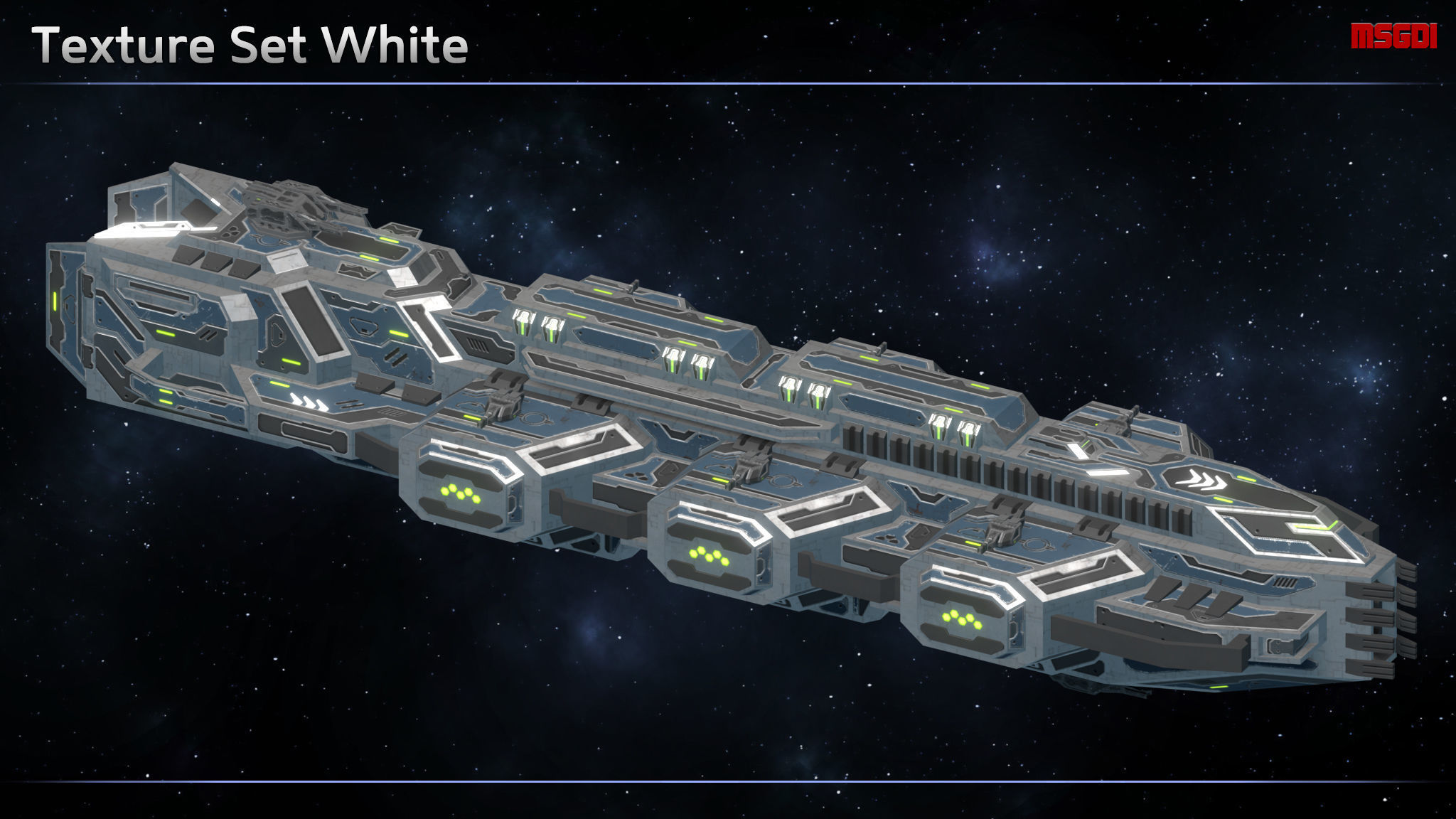 Spaceship Enkar Republic Cruiser Herkortun Low-poly 3D model_10