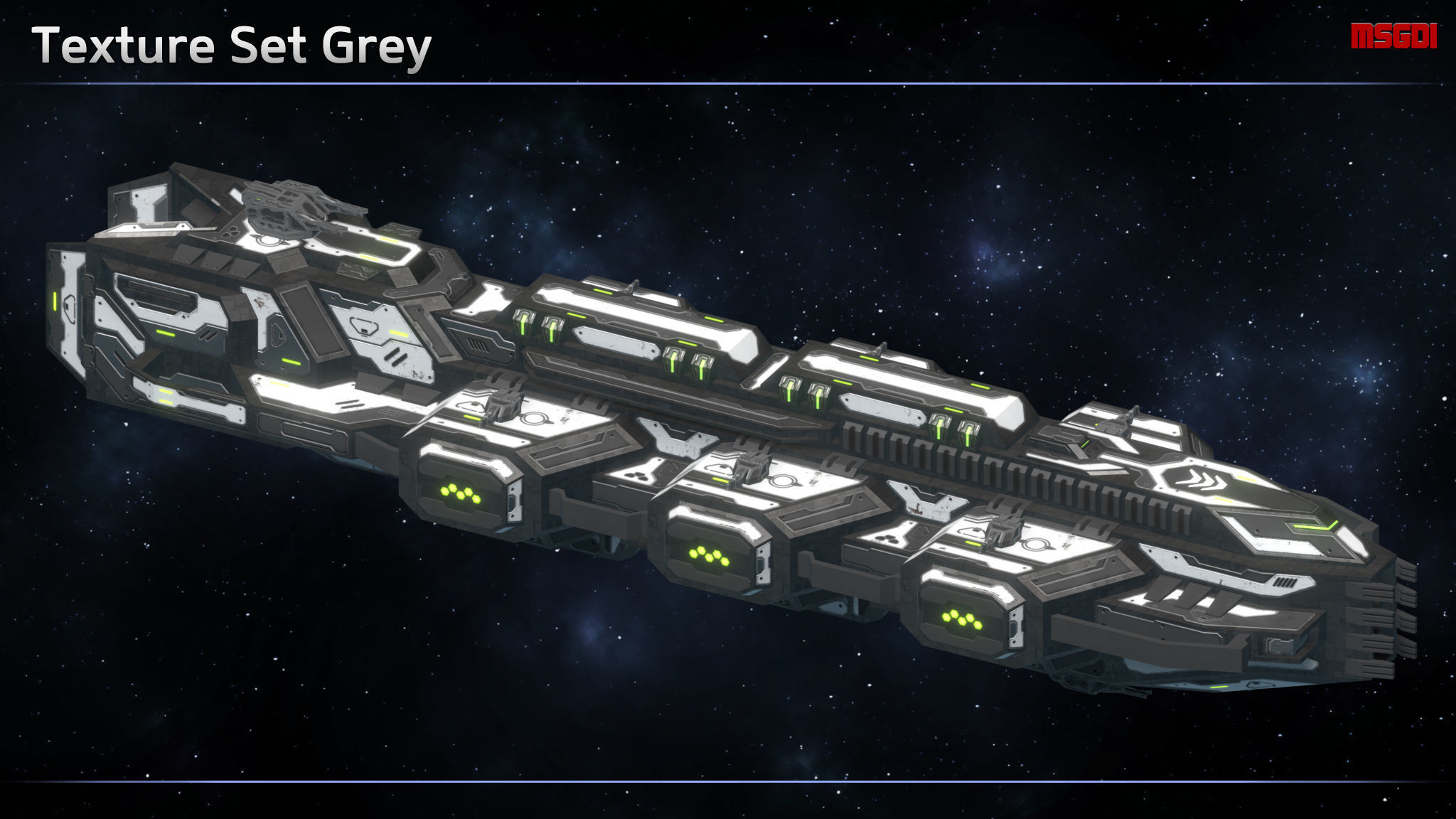 Spaceship Enkar Republic Cruiser Herkortun Low-poly 3D model_8