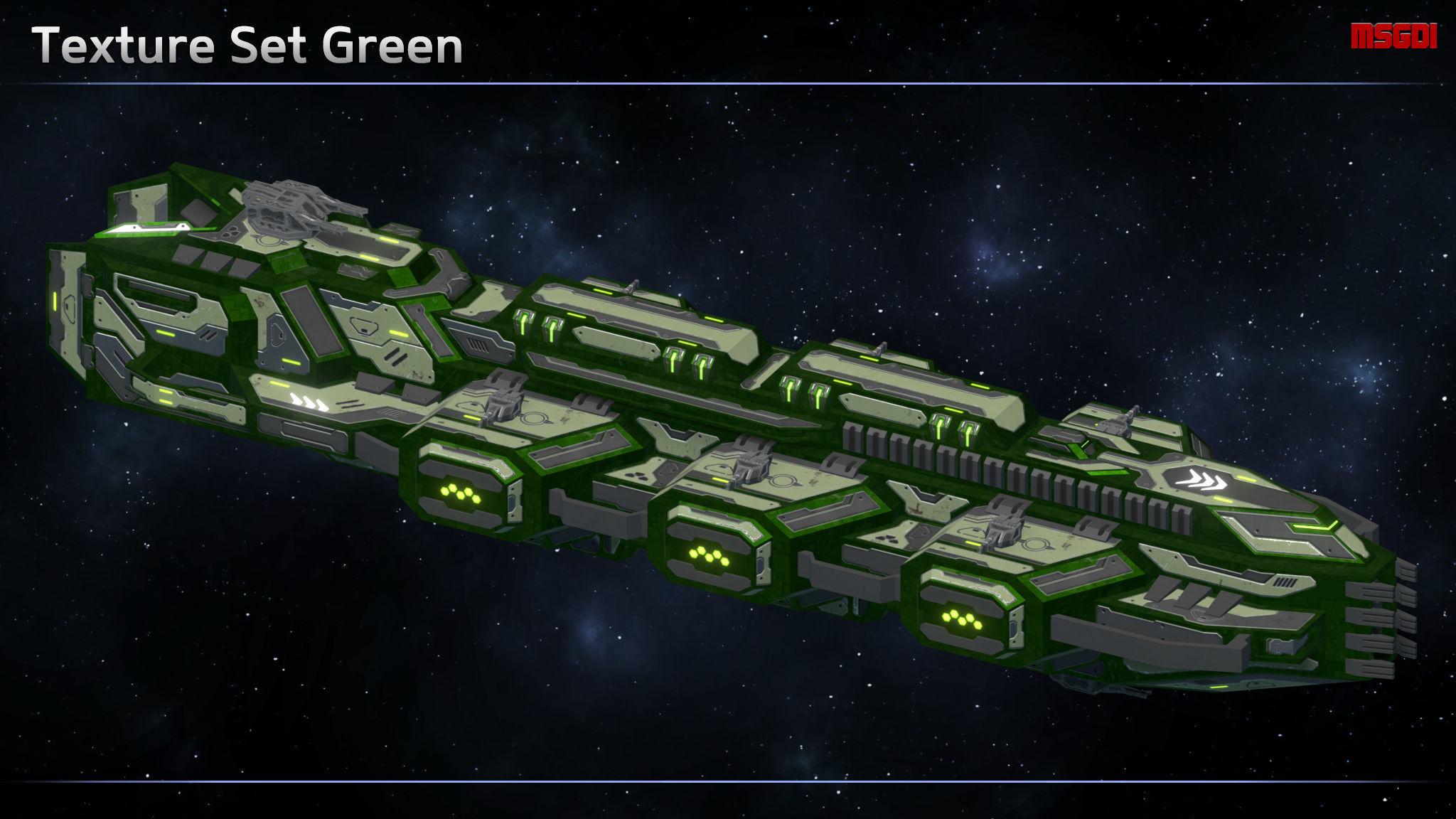 Spaceship Enkar Republic Cruiser Herkortun Low-poly 3D model_7