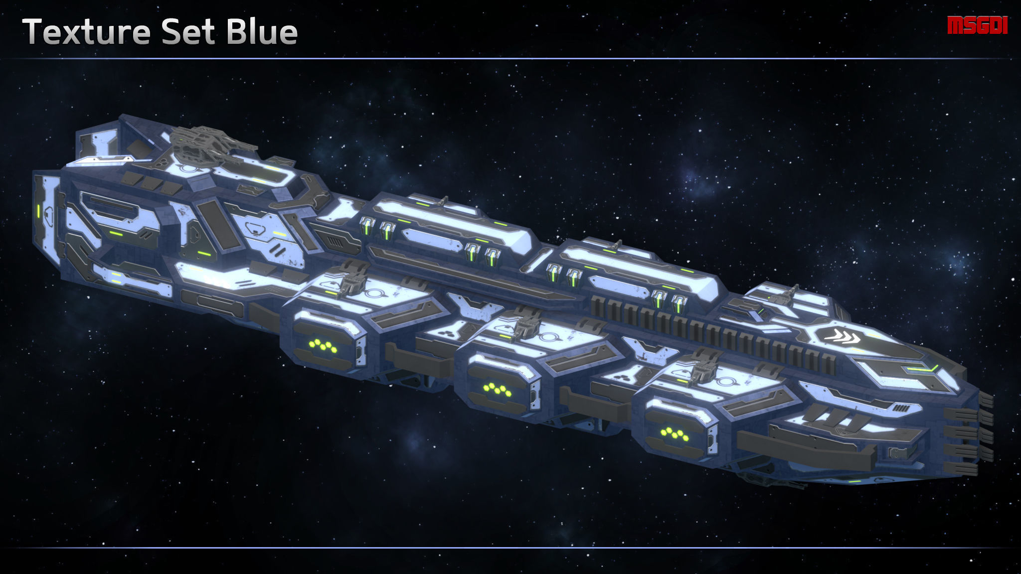Spaceship Enkar Republic Cruiser Herkortun Low-poly 3D model_5
