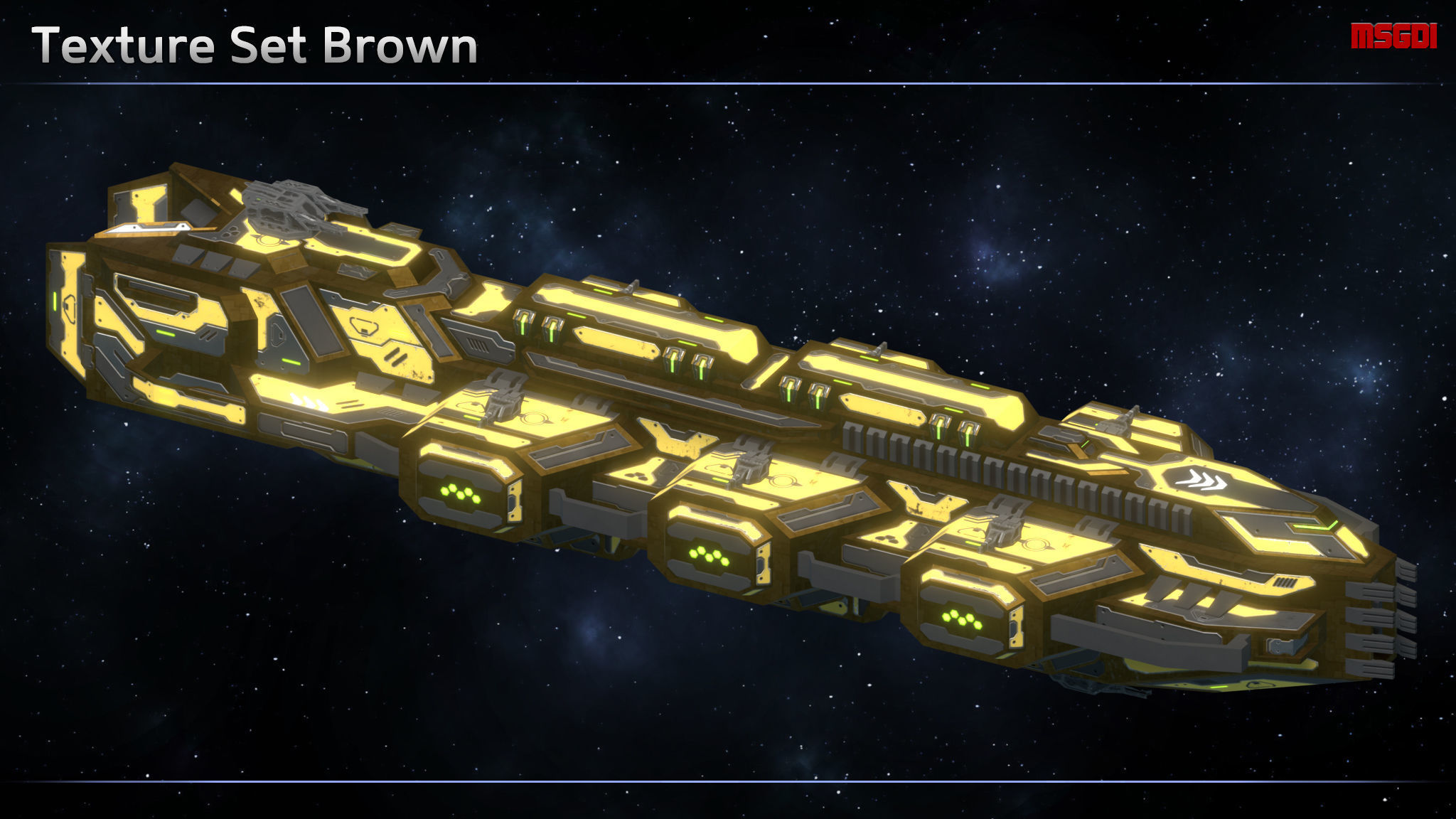 Spaceship Enkar Republic Cruiser Herkortun Low-poly 3D model_6