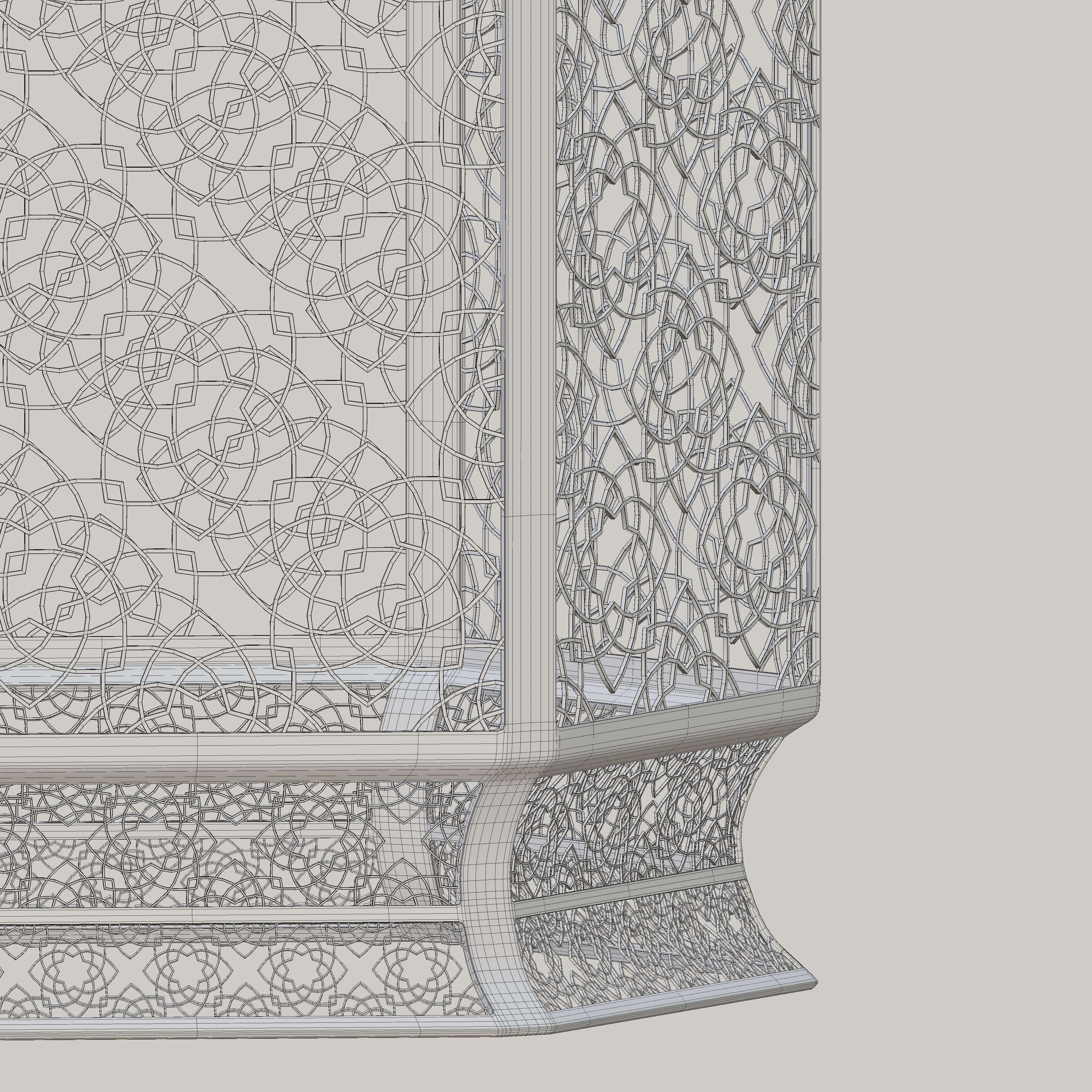Antique Brass Moroccan Floor Lamp 3D model_8