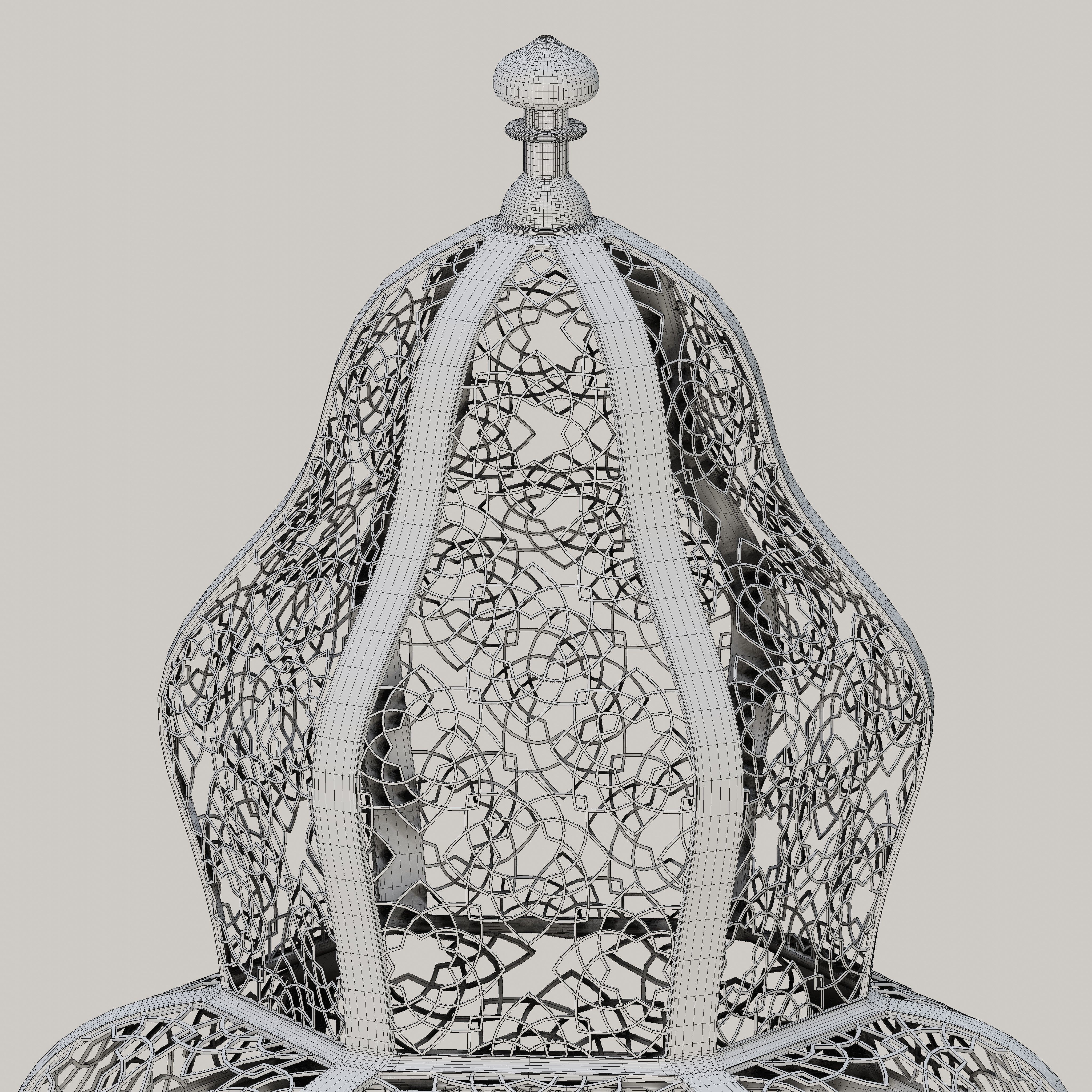 Antique Brass Moroccan Floor Lamp 3D model_6