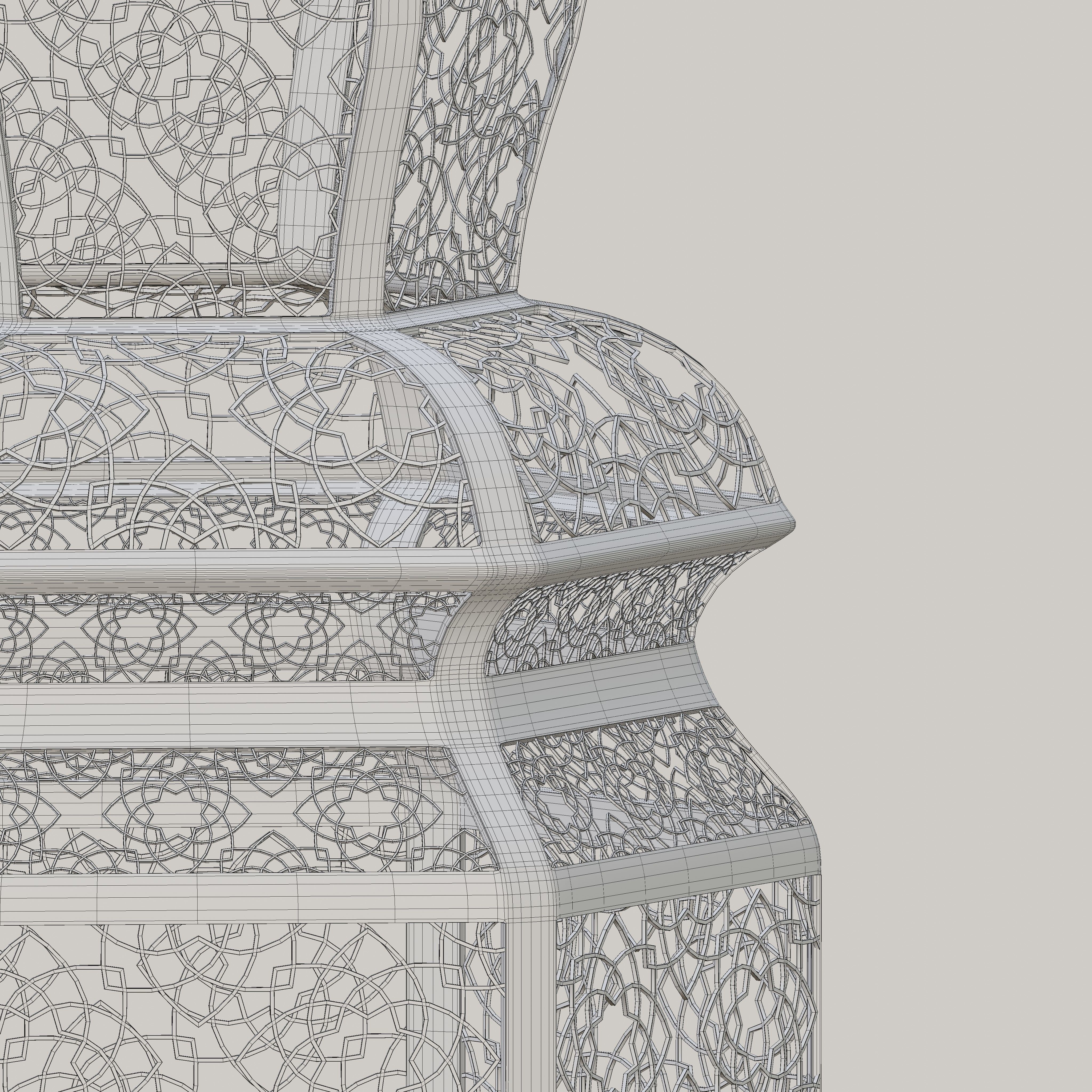 Antique Brass Moroccan Floor Lamp 3D model_7