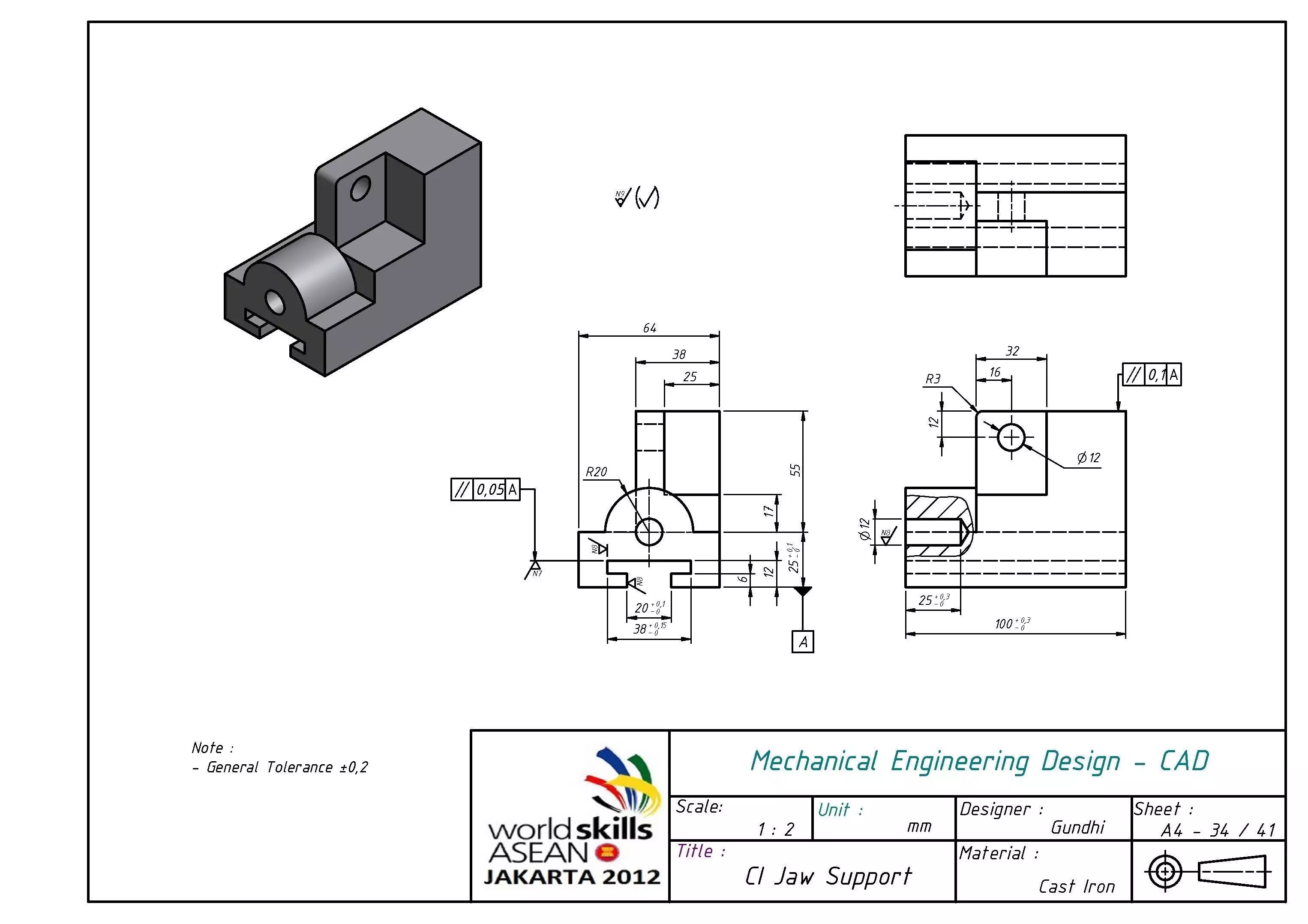 CI Jaw Support Free 3D model_0