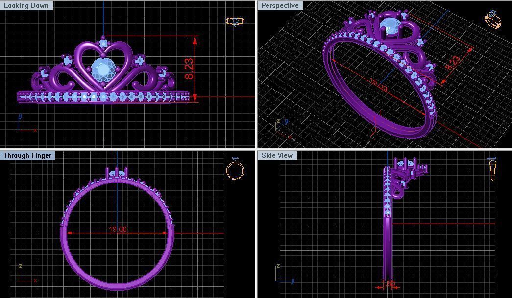 Ring crown  3D print model_2